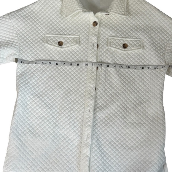 White Quilted Blazer with Relaxed Fit - Picture 7 of 7